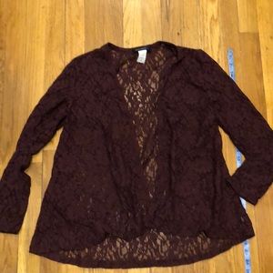 BOGO Level 8 Burgundy Lace Cardigan